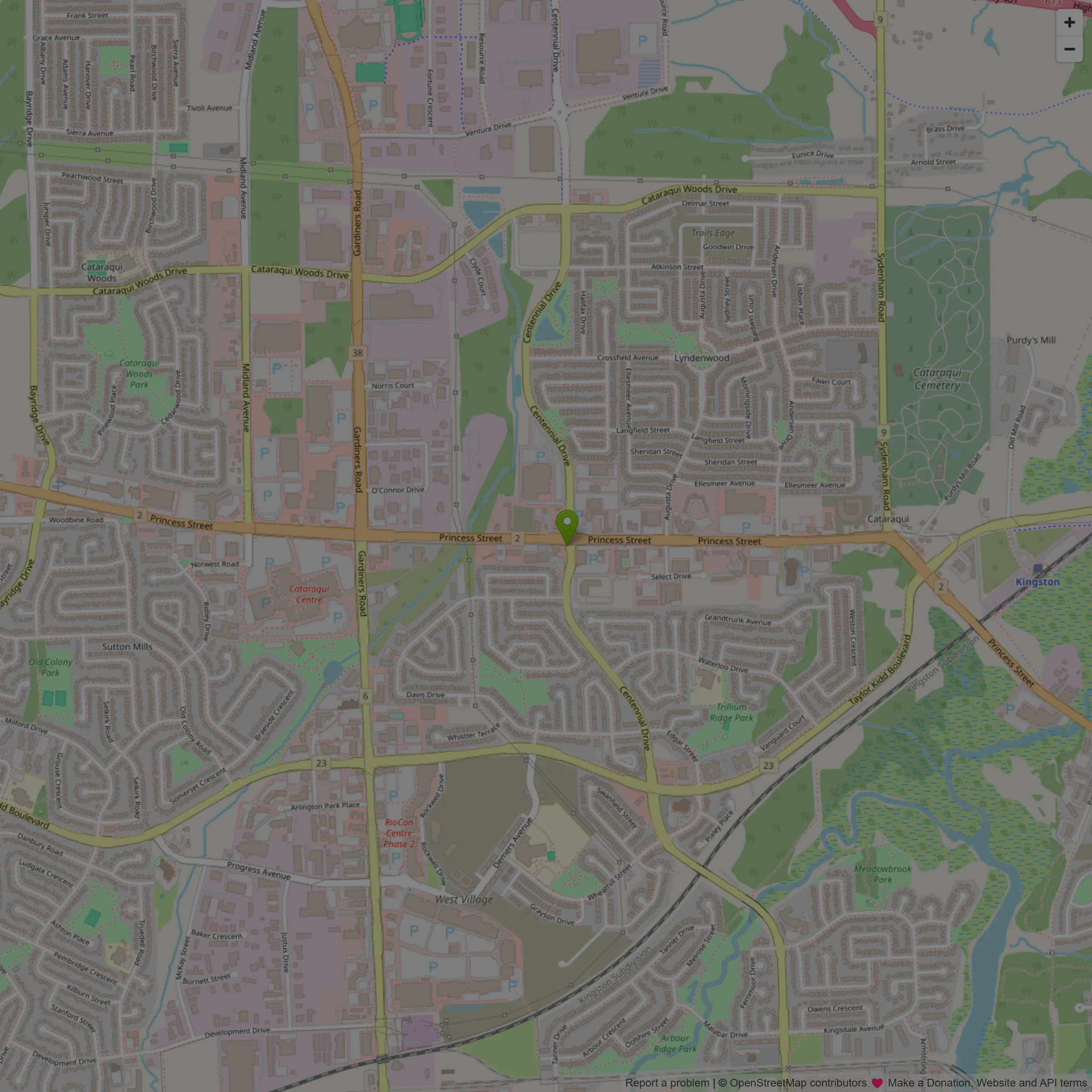 Map showing the location of Kingston Bladz on Midland Avenue